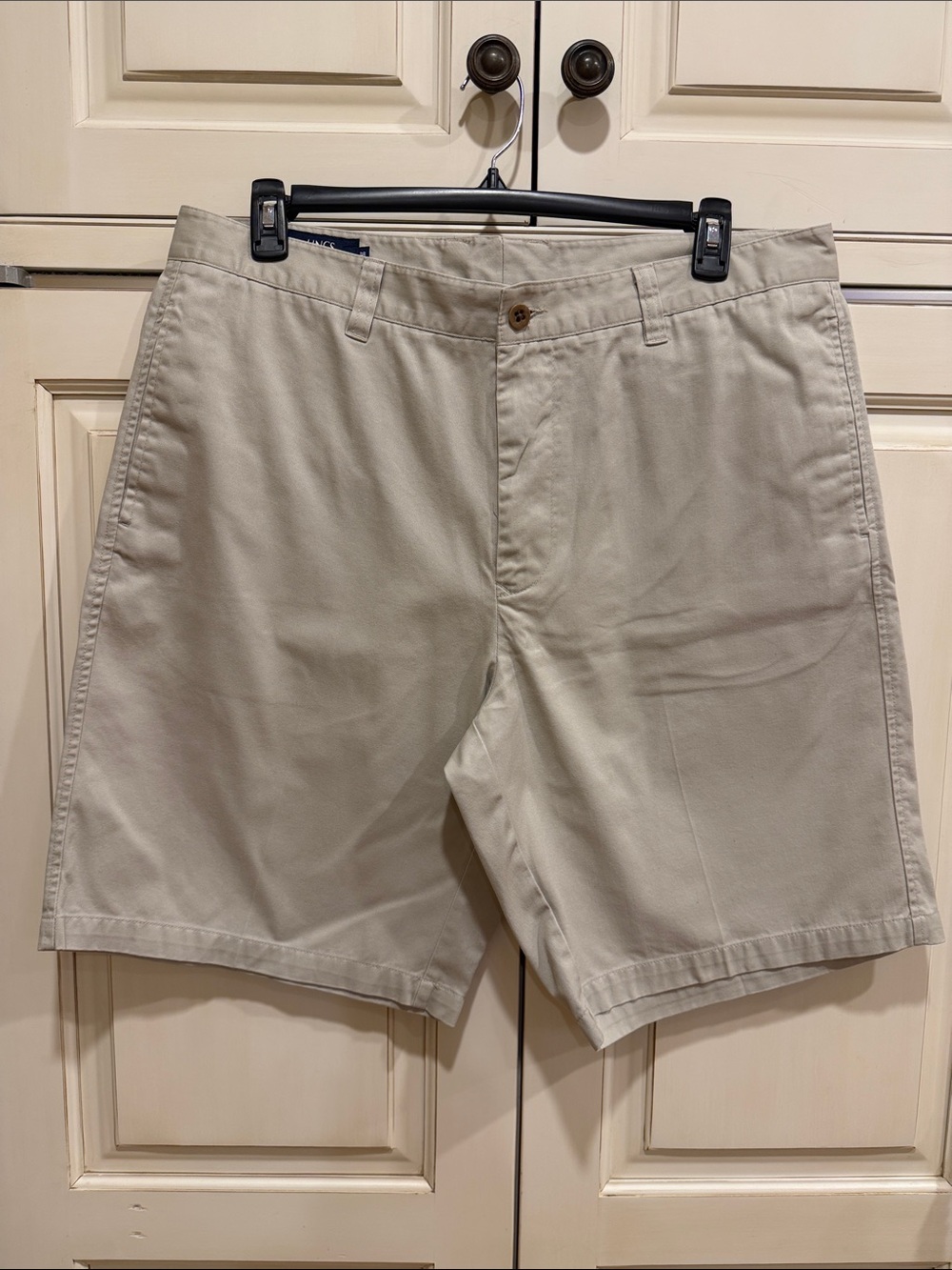 LINCS BY DAVID CHU Classic Men's Flat Front Cotton Shorts in Khaki 38 Waist